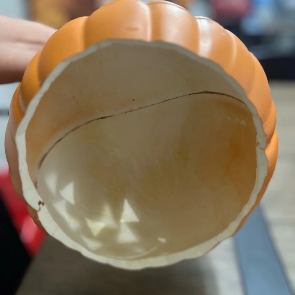 Pumpkin mask already carved out for baby 12 month old